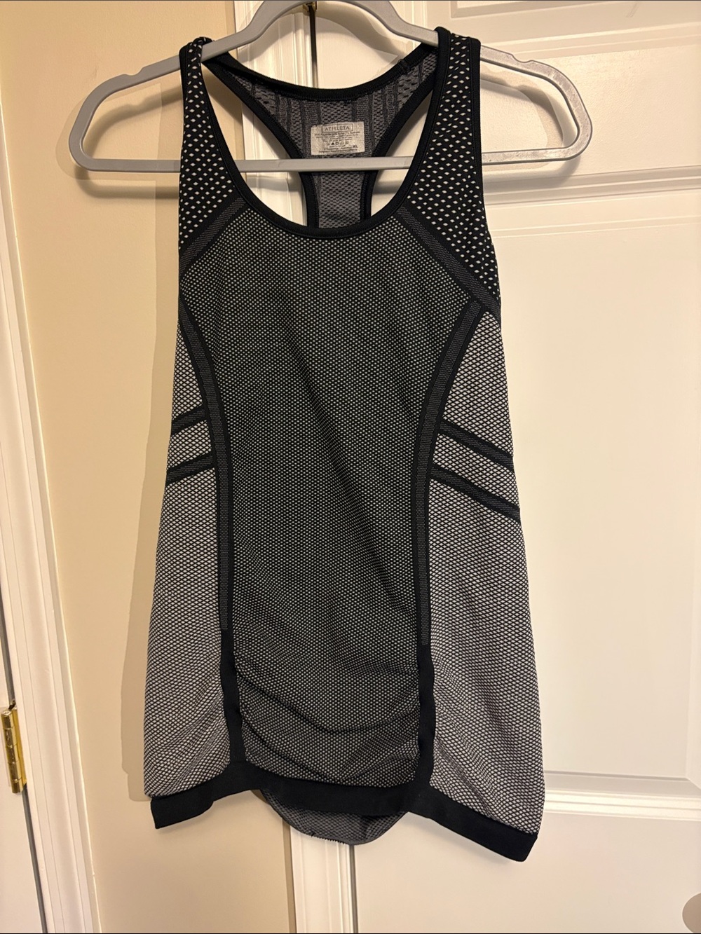 Athleta black and white tank with Contrast Trim
